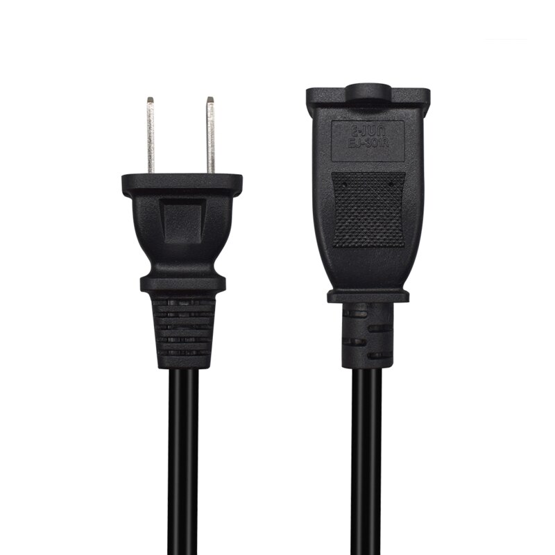 US Plug Male to Female Power Supply Extension Cord 2Pin Extension Cord for Charger Lamp Power Adapter 2x18AWG Cord
