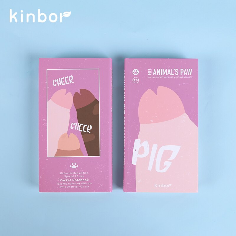 Kinbor A7 Mini Pocket Notebook Kawaii Cute Claws Agenda 2022 Weekly Planner Notepad Portable Schedule Diary Writing Notebooks: Pig Bear