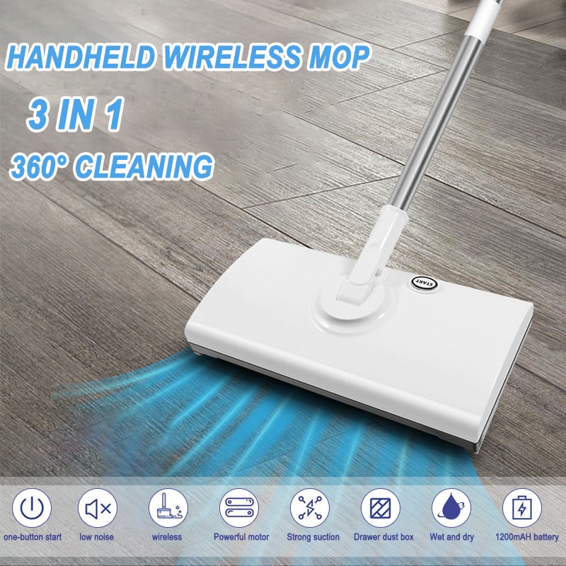 3 In 1 Draadloze Handheld Stofzuiger Huishoudelijke Usb Opladen Floor Cleaner 360 Roterende Elektrische Handheld Draadloze Mop