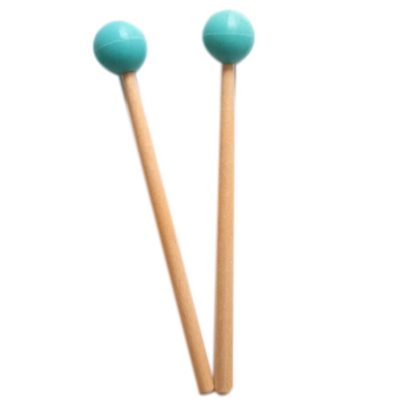2 stück weiche gummikopfschlägel mit holzgriff für glockenspiel, xylophon und andere musikinstrumente: Grün