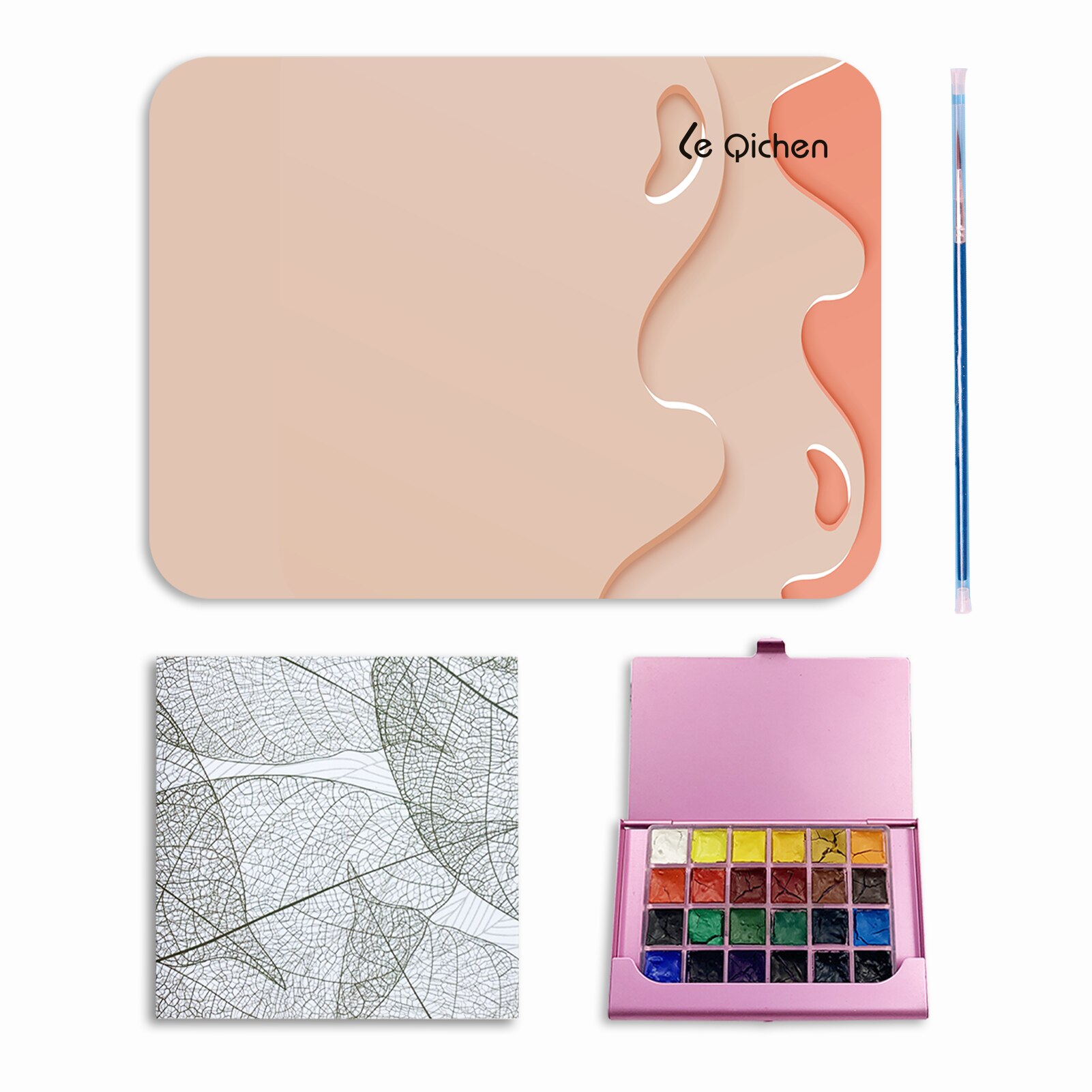 Hardcover Aquarel Schetsboeken, 3.9X3.9 ''Pocket Pads, Set Met Toning Papier En Verf Doos