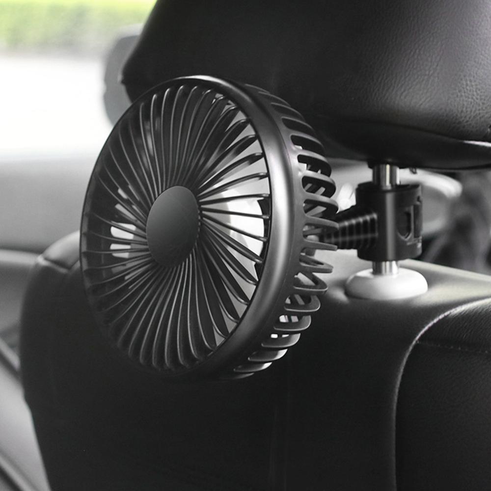 2 Style USB Car Fan Suction Cup Car Seat Back Single Head Car Fan 12V24V Universal Large Wind Three Speed Control USB Car Fan L1