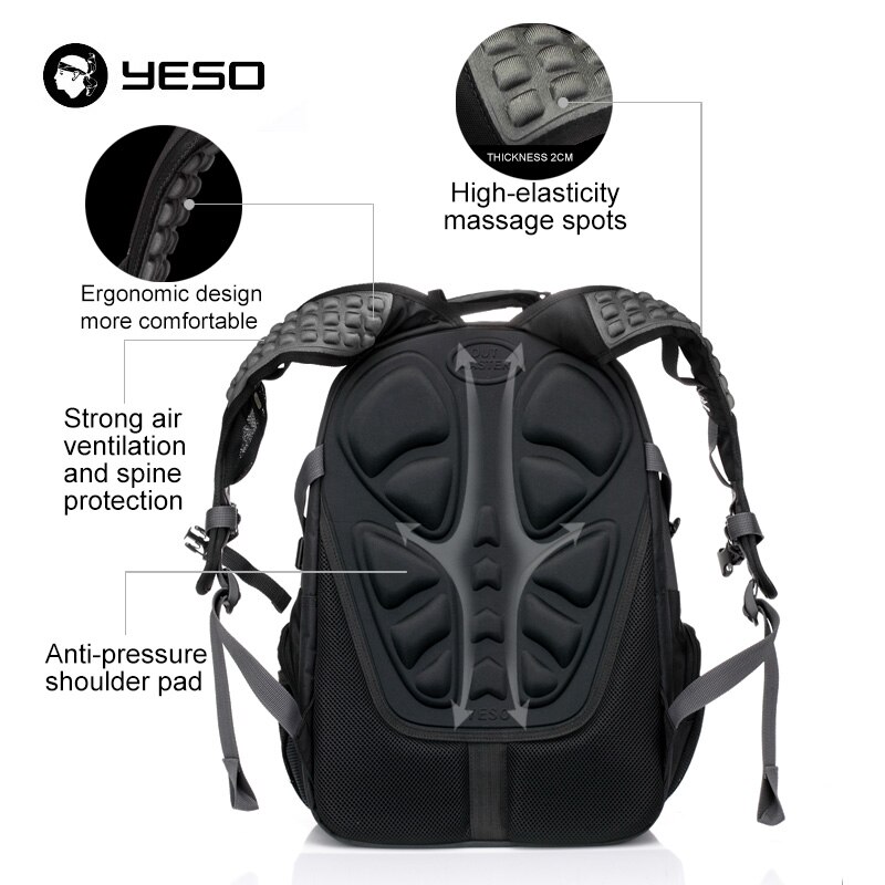 YESO-mochila para ordenador portátil de gran capacidad para hombre, morral multifunción impermeable de 15,6 pulgadas para adolescentes, mochila de viaje informal de negocios