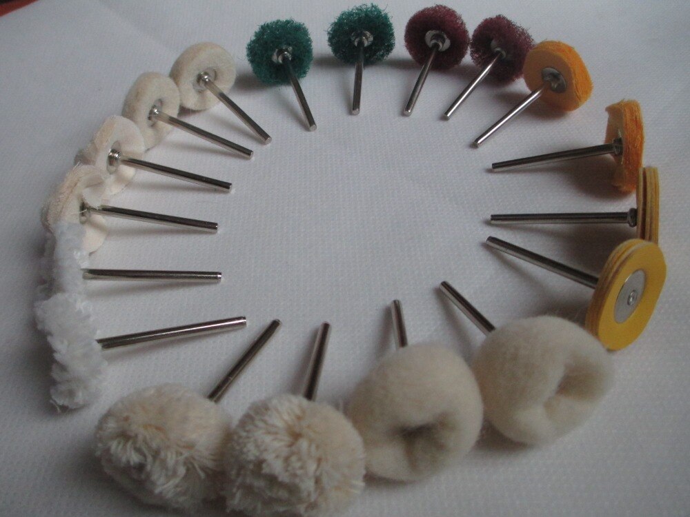 18 stk / partier polering hjul polering pad børste smykker metal mikro-elektronisk dremel tilbehør til roterende værktøjer polering puder
