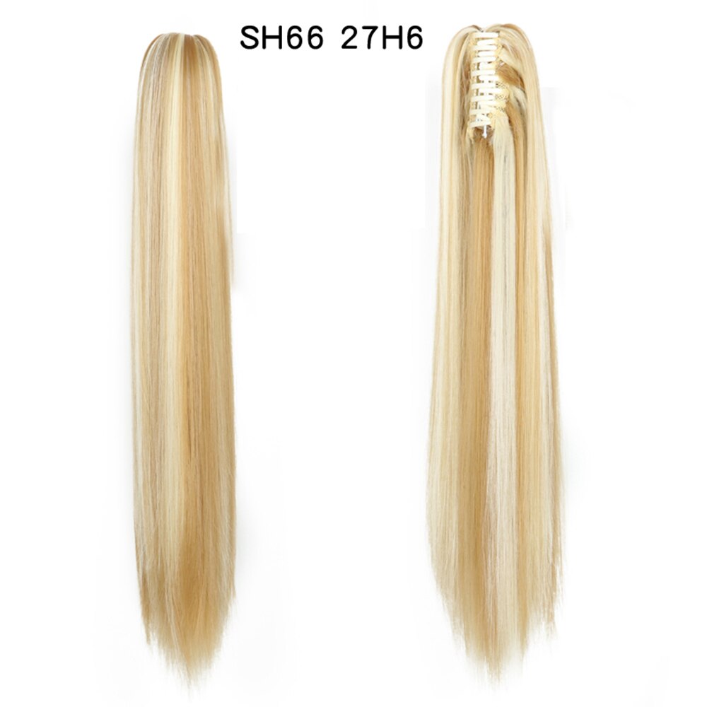 Extensiones de cabello de cola de caballo ondulada y rizada de 20 pulgadas, pinza sintética en postizos de cola de caballo para mujeres blancas, Color marrón, negro y rojo