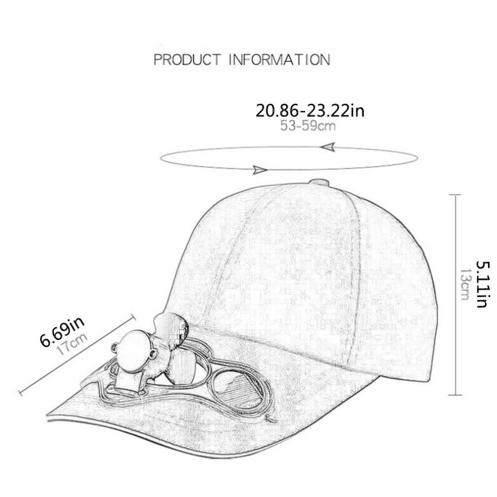 Solar fan cap Sunscreen cap Fan Cooling Baseball Cap Cotton Embroidered Satin Energy-saving Breathable