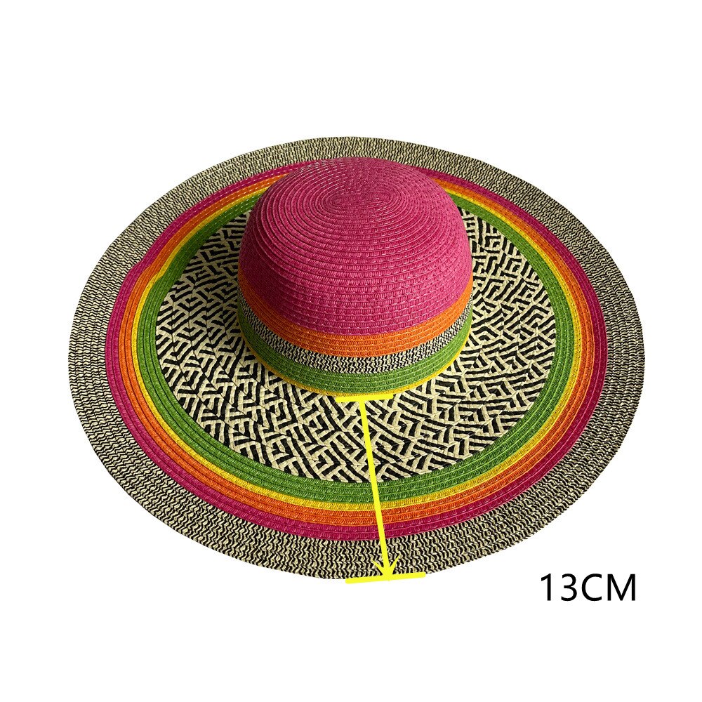 60CM diametro cappello a tesa larga parasole da donna cappello da suola francese uomo donna spiaggia viaggio cappello di paglia cappello da suola pieghevole estivo tutto'ingrosso: 03
