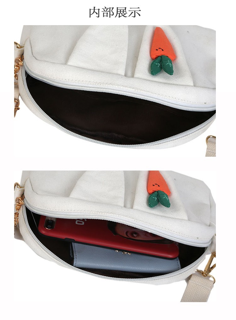 Schattige konijnenoren kleine tas canvas schouder student kleine schoudertas tassen