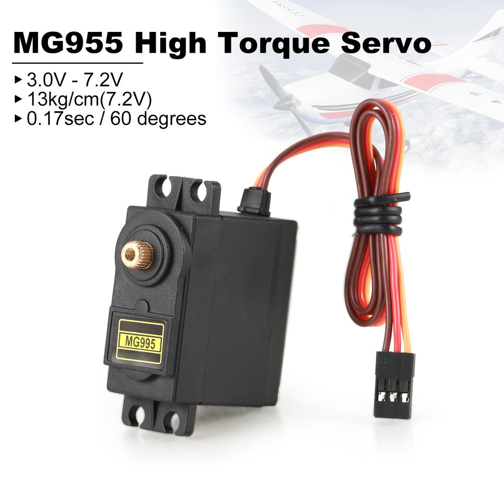 MG995 Analog Servo Metal Gear Servo 55g High Speed Torque Digital Servo Motor for RC Car Robot Helicopter(Control Angle 180)