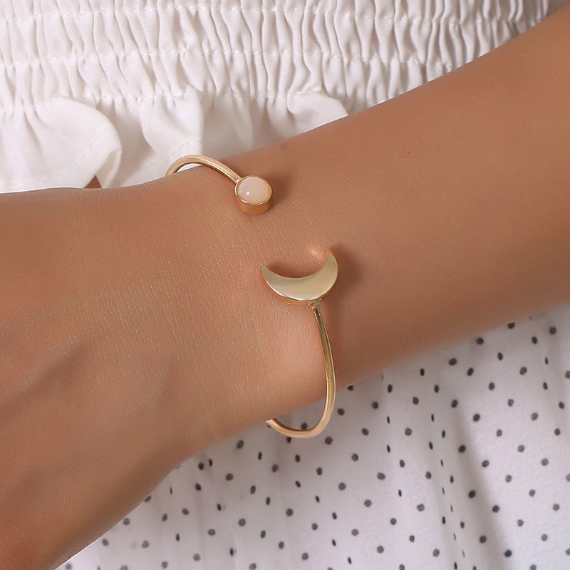 Kvinder armbånd armbånd damer måne armringe smykker par håndlavede trendy sølvfarve legering pulseraser