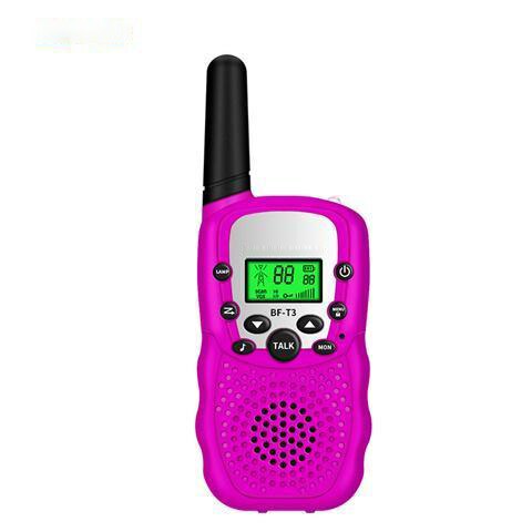 Walkie-talkie RT388 para niños, Mini estación de Radio bidireccional, 2 uds., para niños PMR/uso familiar/Camping 100-800M: Rose red one