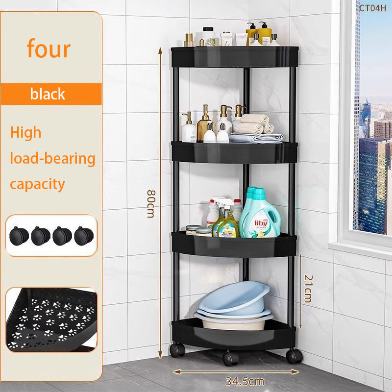 Bathroom Shower Gel Corner Rack Multi-layer Mobile Storage Rack Living Room Snack Rack Debris Kitchen Storage Shelf: Chocolate