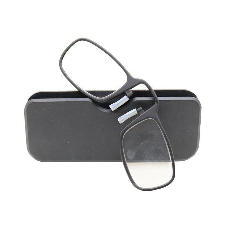 Nieuwste mini klevende leesbril neusklem op presbyopische bril heren en dames glazen montuur zwart unisex: +100 / Zwart