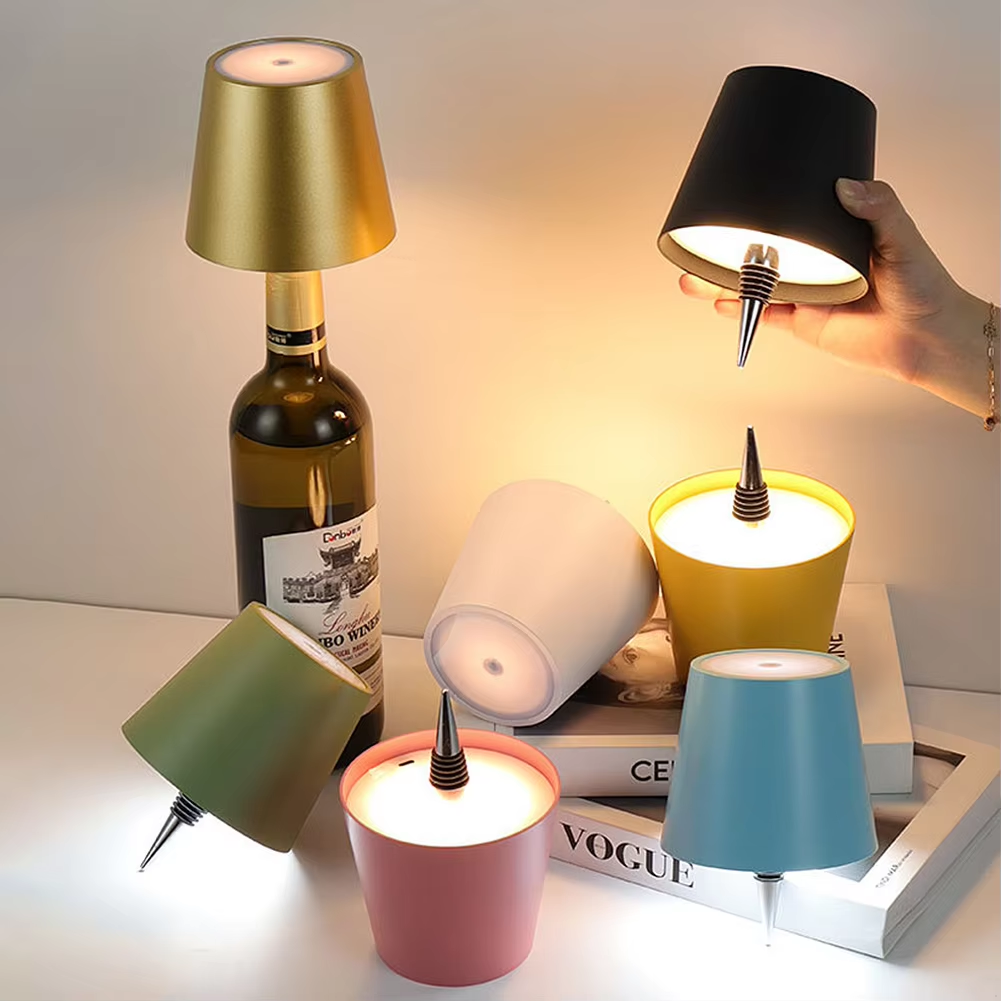 Draadloze wijnflessenlamp Type-C Opladen Aanraakbediening Wijnfleslicht Dimmen LED-tafellamp Bar Cafe Sfeer Nachtlampje