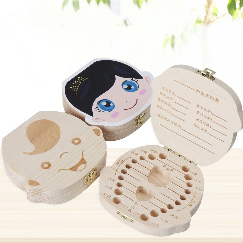 Holz Baby Zahn Kasten freundlicher Sammlung Lagerung Kasten fötal Haar Container SchöNe Neugeborenen Kopf Bild