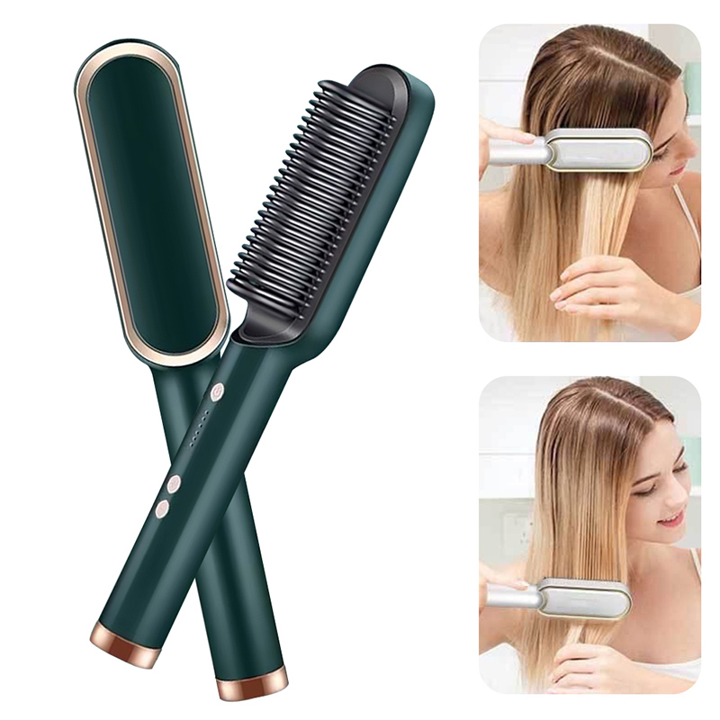 Pettine per piastra per capelli Spazzola per piastra per capelli anti-stiratura agli ioni negativi Strumento per lo messa in piega del pettine per piastra per capelli elettrica