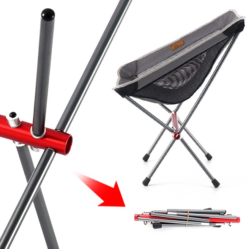 Outdoor Ultralight Klapstoel Draagbare Aluminium Maan Stoel Camping Vissen Stoel Strand Luie Stoel