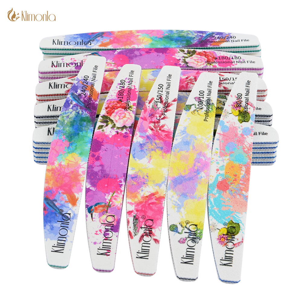 3/5/10 pz/lotto lima per unghie professionale 100/180 mezzaluna carta vetrata blocchi di levigatura per unghie rettifica lucidatura strumenti per la cura del manicure nuovo