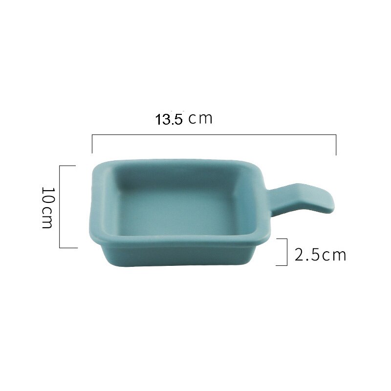 Keramische opbergschalen vierkante mini bakplaat nordic handvat steak dessert snack gedroogd fruit salade borden huishoudelijke keukengereedschappen: 4