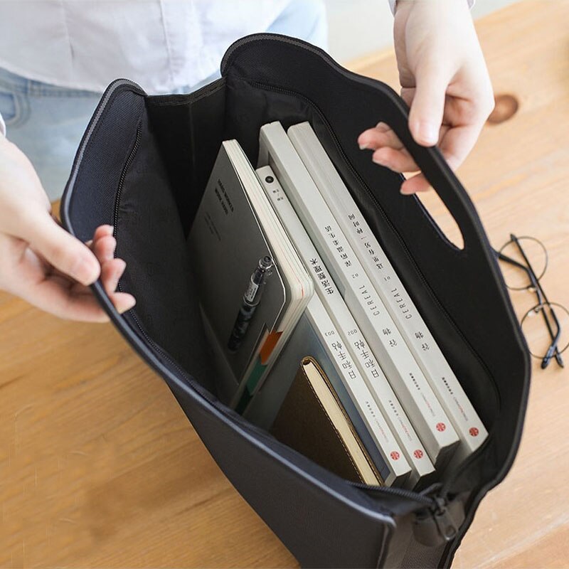 Waterproof Business Briefcase A4 Document Storage Bag Men&#39;s Large Capacity Workbag Office Travel Cell Phone Card Organize Tote