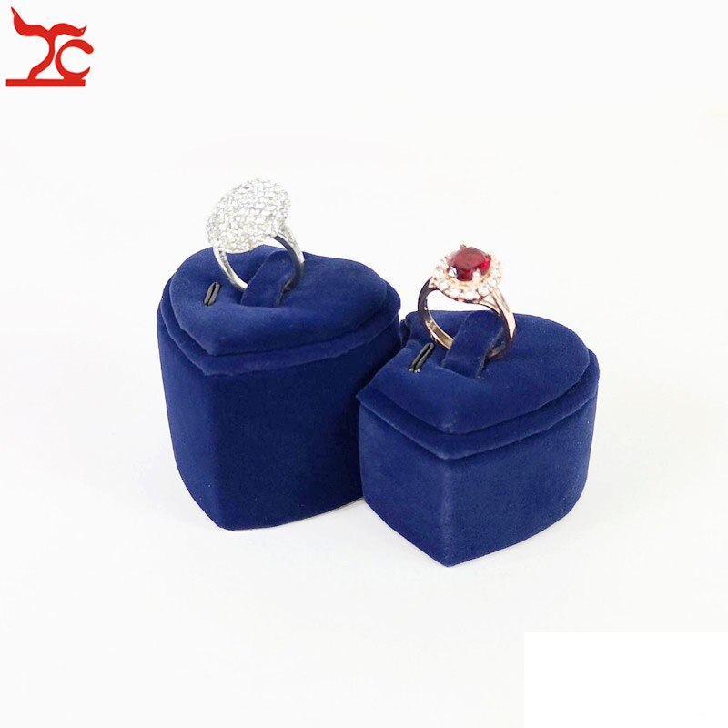 Velvet Jewelry Display Holder Blue Ring Necklace Bracelet Jewelry Organizer Storage Stand Engagement Jewelry Counter Showcase