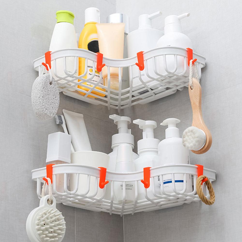 Wall Mounted Rounded Edge Cosmetics Wall Corner Shower Caddy for Bath