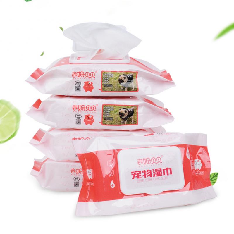 Toallitas hidratantes para limpieza de mascotas, higiene para perros, cachorros y gatos, con orejas y patas, 80 unidades