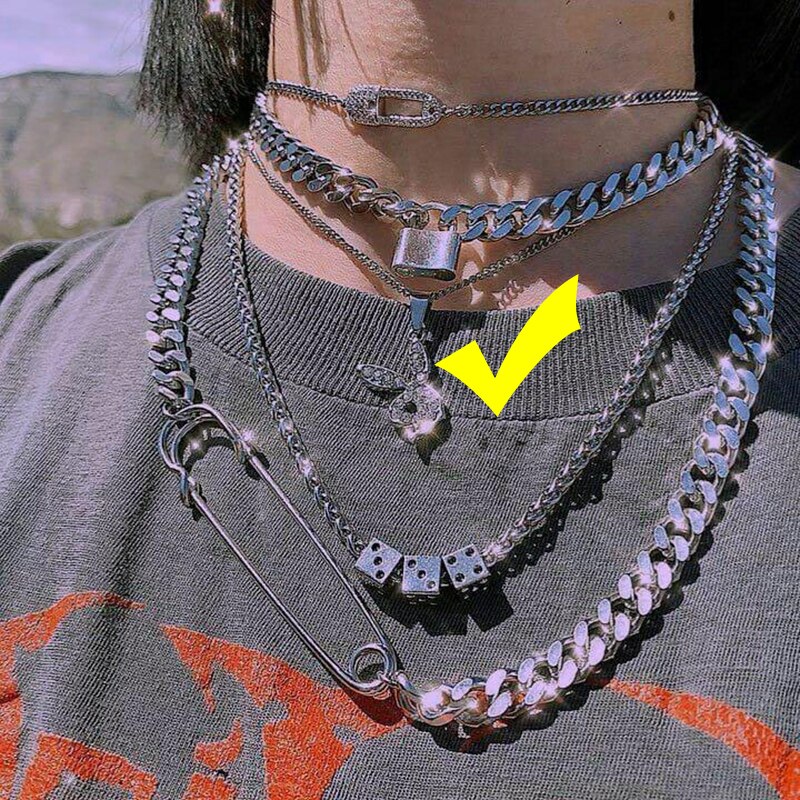 Ins vintage sjov terning vedhæng halskæde harajuku nøglering choker pin halskæde til kvinder piger smykker: Kanin halskæde