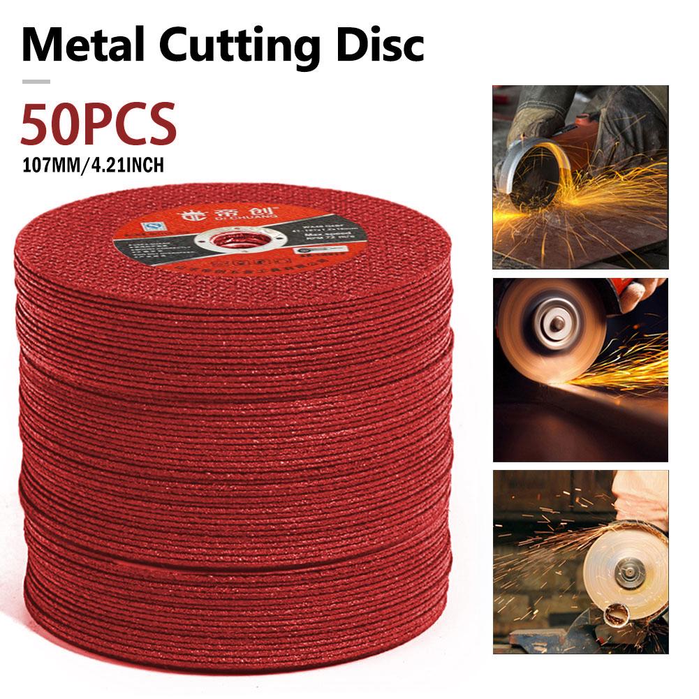 50 pièces/25 pièces disques de coupe 100 meuleuse d'angle en acier inoxydable en métal meule lames résine disque de coupe pour meuleuse d'angle: 50pcs Red