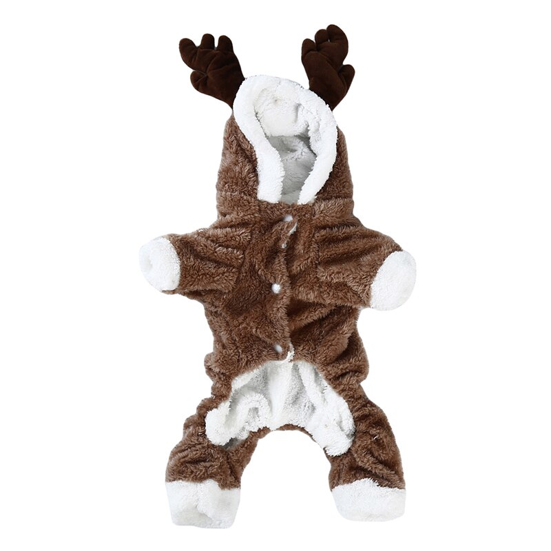 Kæledyr hund vinter hættetrøje frakker tøj vinter hund tøj søde elg kæledyr kostume til små hunde juledekoration tøj: M