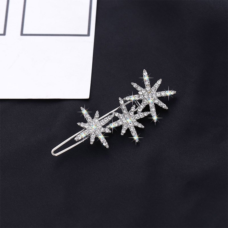 Di modo Brillante Clip Di Capelli di Cristallo Per Le Donne Ragazze Forcine di Strass Hollow Star Hairgrips Barrette Gioielli AccessoriesGifts