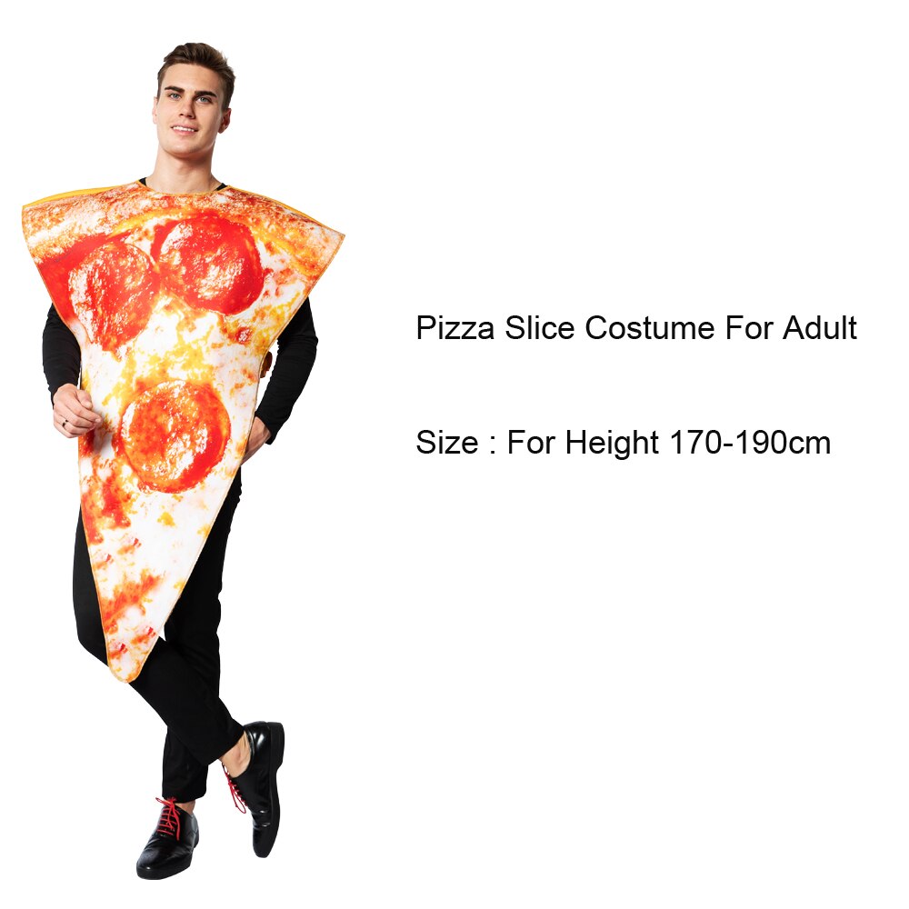 Volwassen Kids Funny 3D Afdrukken Voedsel Worst Dog Kostuums Halloween Mannen Vrouwen Een Stuk Pizza Kostuum Carnaval Bacon cosplay: Pizza