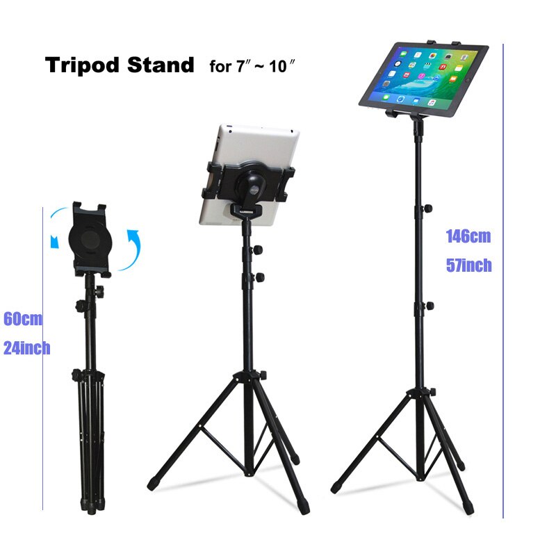 Vmonv stativ justerbar rotationsplatta hållare stativ för ipad pro 7-10 tum samsung tablet mount golvstativ med stativ bas