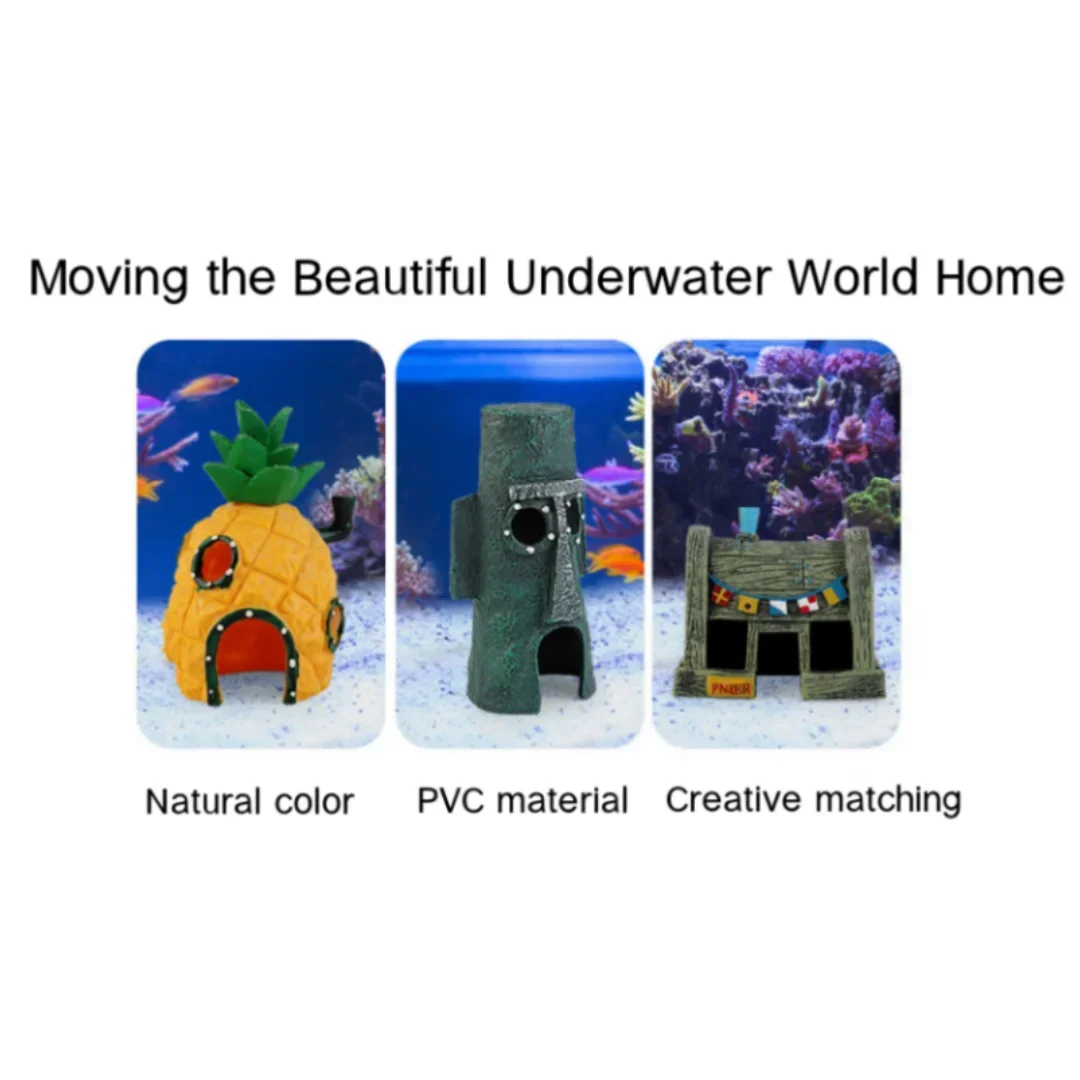 CuteAquarium Resin Castle Fish Tank Decorations Castle Tower Ornaments Fish Tank Hiding Cave Aquarium Accessories Decoration