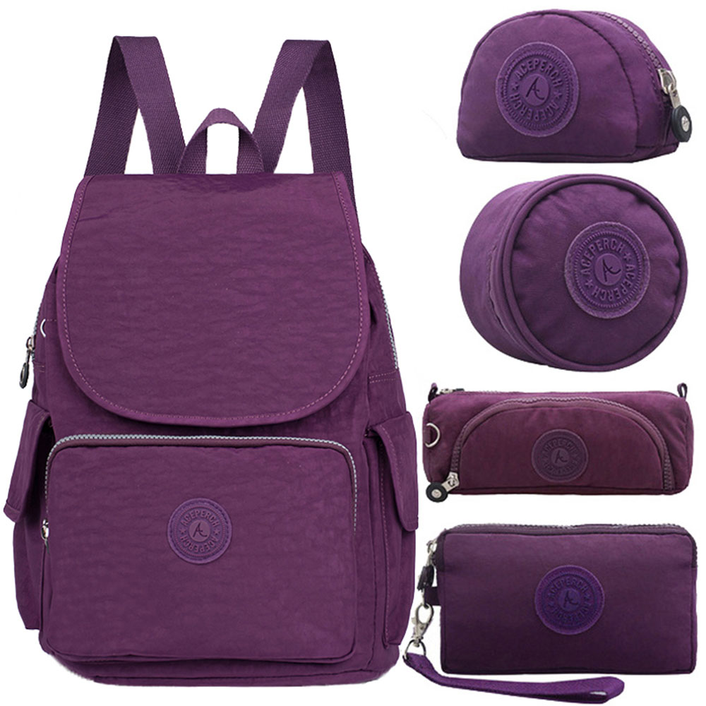 Aceperch Vrouwen Nylon Originele Rugzakken Mochila Escolar Feminina Meisje Casual Waterdichte Rugzak Tas Laptop Bagpack Mochilas Mujer: Purple