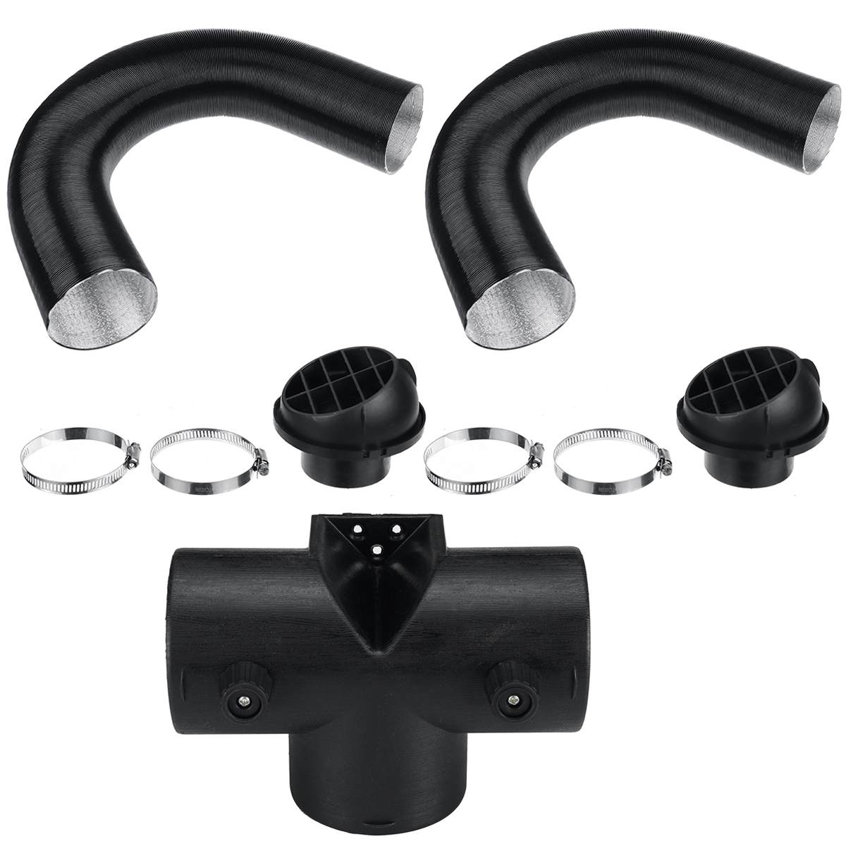 75mm Set of Air Diesel Parking Heater Replacements Heater Ducting Pipe + Regulating Exhaust Connector + Air Vent Outlet