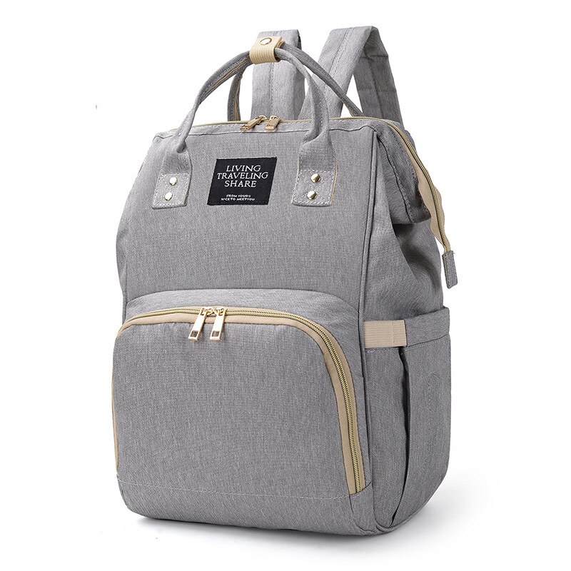 Diaper Bag Style Mummy Nursing Backpack Large Capacity Multi-functional Mom and Baby Mommy Bag Backpack: Gray