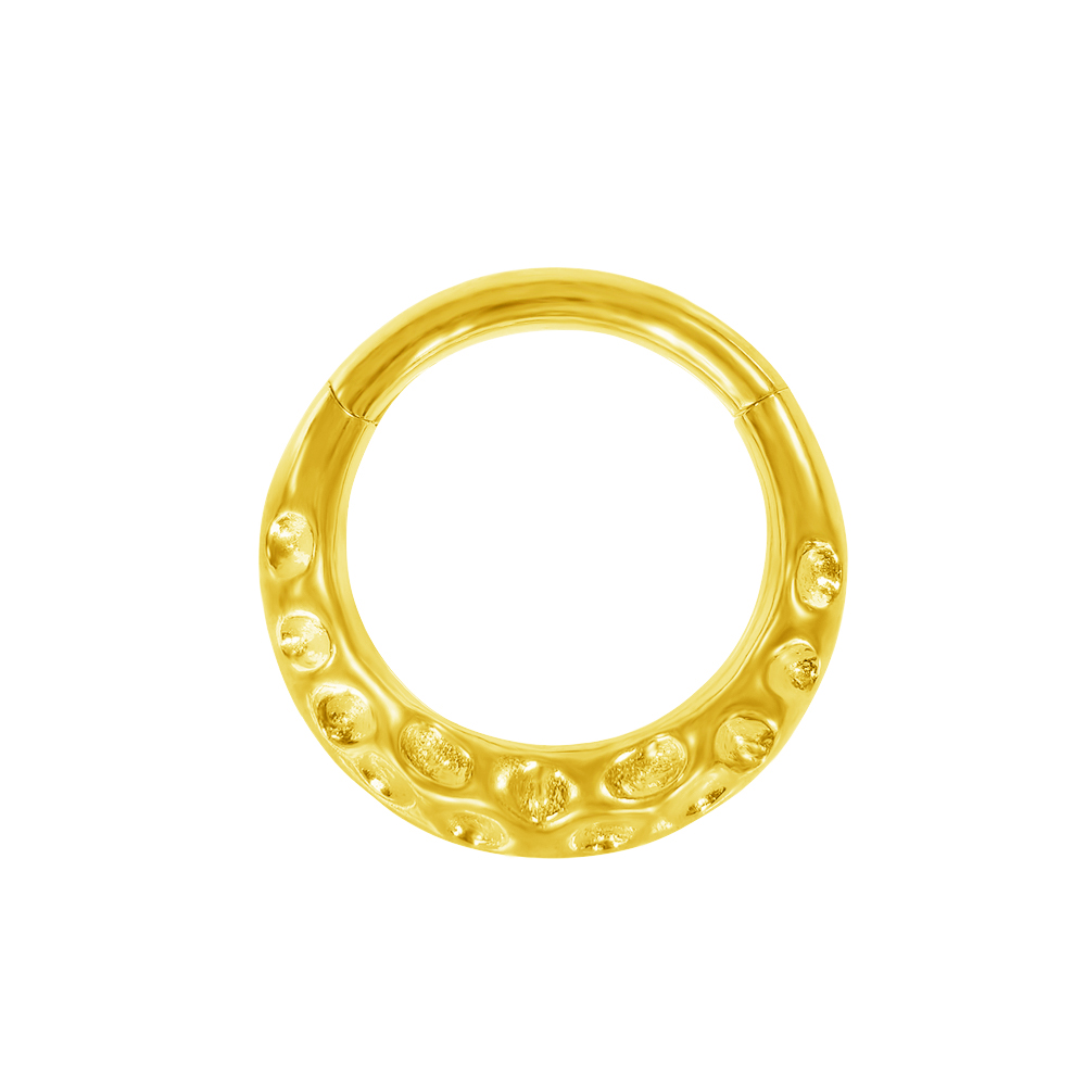 Wreath Septum Nose Ring Piercing Water Clicker 316L Stainless Steel Daith Clicker Helix Cartilage Earring BodyJewelry: Light Yellow Color