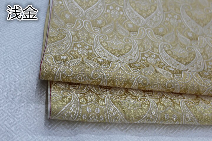 Largeur 29 pouces Bricolage Cos Chinois Robe kimono Damassé Tissu Jacquard Brocart En Soie Imitation Vêtements Tissu Pipa: Light gold