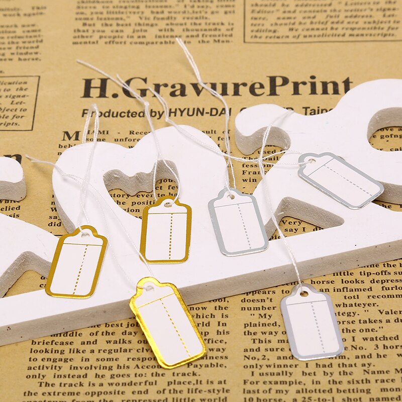 ¡Novedad de 200 Uds! Etiquetas de precio, etiqueta de papel para precio de joyería, tarjetas rectangulares, etiquetas en blanco