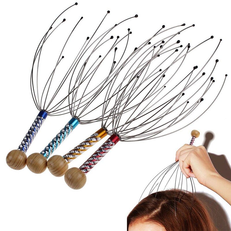 1PC Claw Head Massager Octopus Head Scalp Neck Equipment Stress Release Relax Massage Tens Pain Relief Head Healthy Care