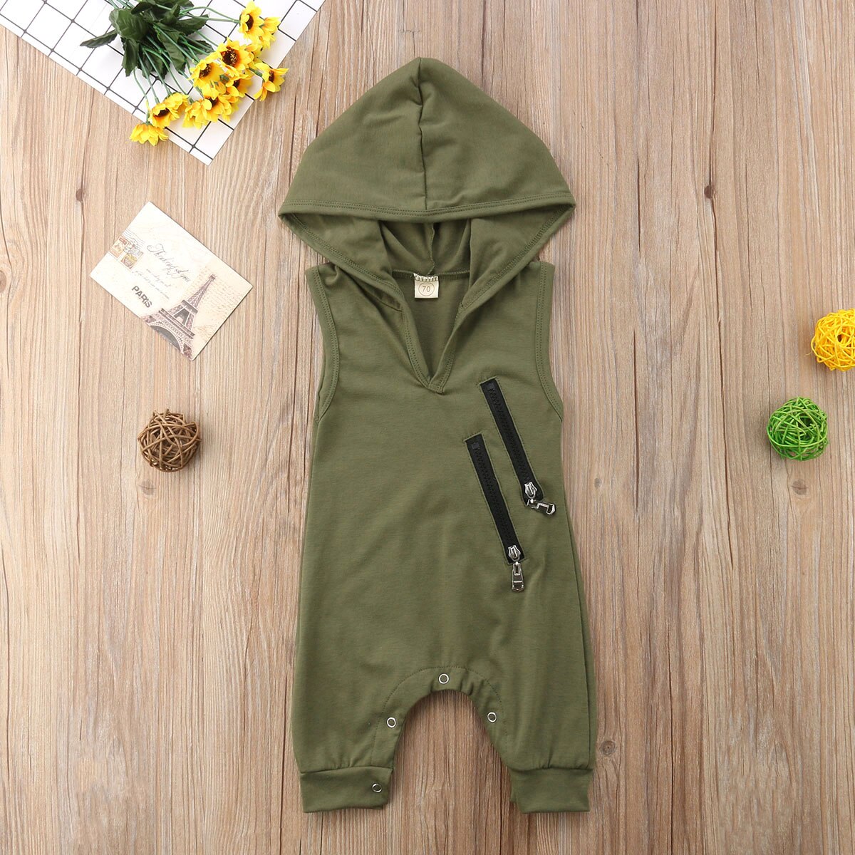 Solide Sleeveless Mit Kapuze für Baby Jungen