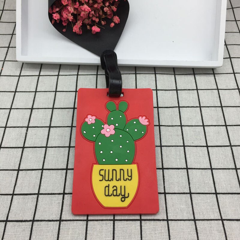 Cartoon Cactus Creatieve Bagagelabel Silicagel Travel Accessoires ID Identifier Label Tag Adres Holder reizen: 5