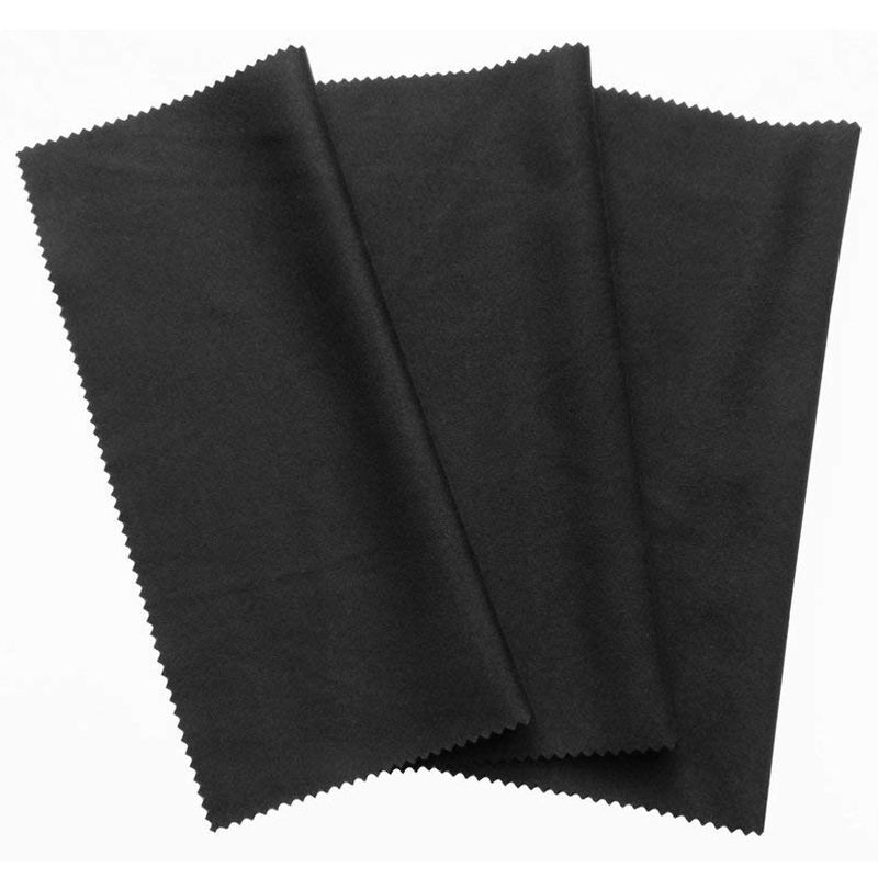 3x Microfiber Schoonmaakdoekje 20X19Cm Zwart Poetsdoeken Touchscreen Smartphone Display Bril Laptop Lens Scherm: Default Title