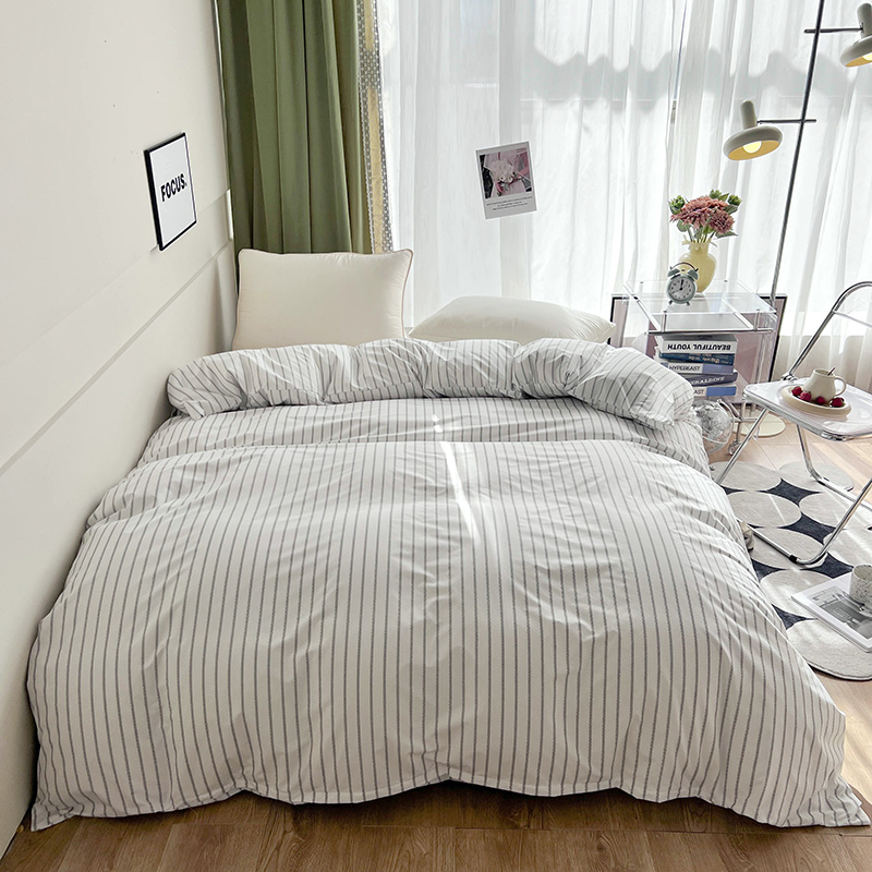 Streep Dekbedovertrek 150X200 Eenvoudige Stijl Dekbed Covers Queen Size Housse De Couette Huidvriendelijk Thuis Beddengoed (Geen Kussensloop