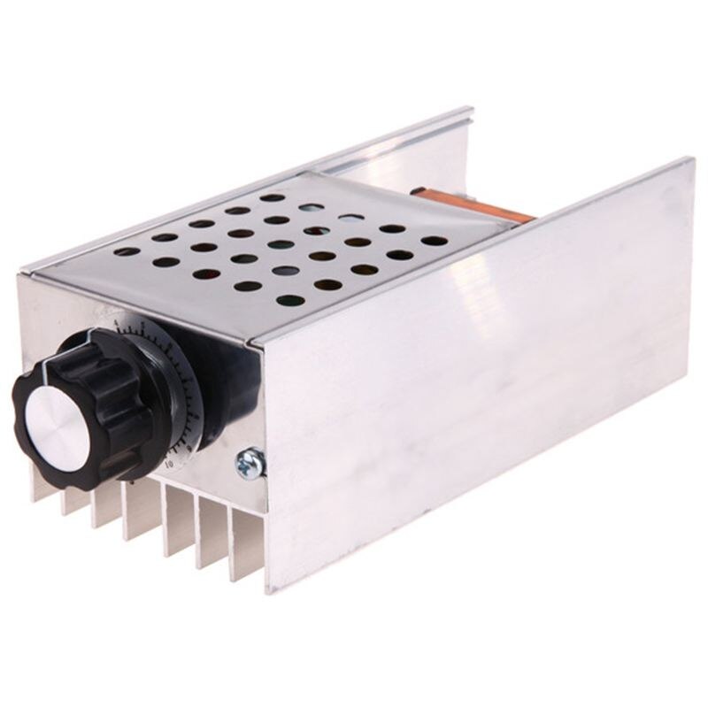Regulador de voltaje AC 220V 6000W SCR, regulador de intensidad electrónico, termostato, regulación de velocidad, molde con funda: Default Title