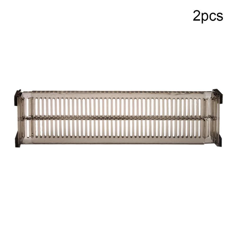 Separadores de cajones transparentes de piezas, organizadores ajustables para armario, almacenamiento de cajones de plástico para ropa, utensilios de cocina, 2 uds.: Default Title