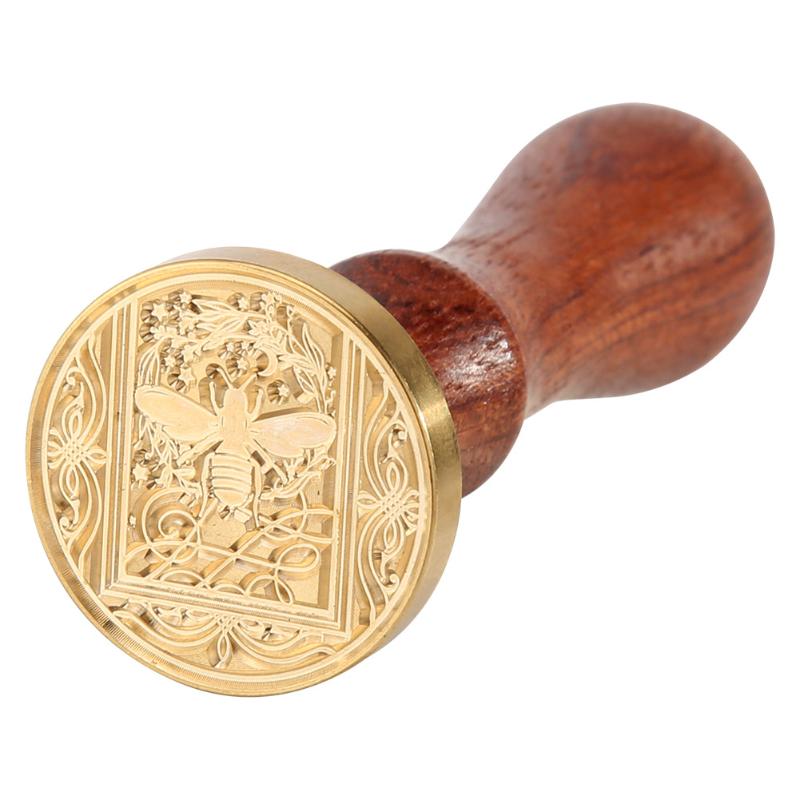 1PC Retro Wax Seal Stamp Flower Animal Wood Stamp for Scapbooking Decorative Stamp Invitation Cards Craft: seal stamp-F