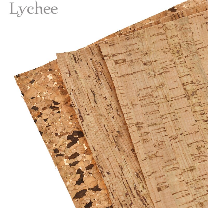 21x29cm A4 Soft Cork PU Fabric Wood Grain Synthetic Leather DIY Material For Handbag Belts Garments
