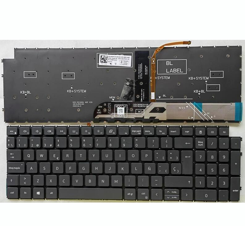 US/RU/SP Laptop Keyboard For Dell Inspiron 15 3525 3520 3511 3515 5501 5502 5505 5510 5518 5511 5515 7500 7501 7510/16 7610: green